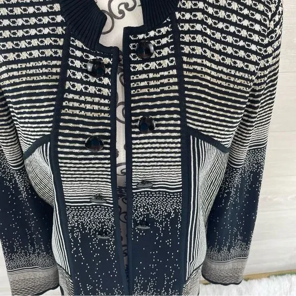 Ming Wang Multiprint Button Down Cardigan - Picture 2 of 8